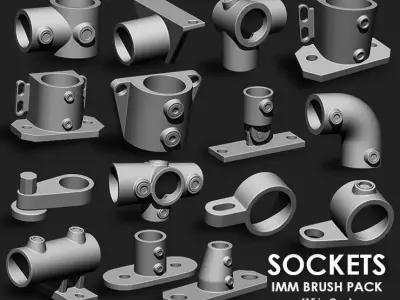 Sockets IMM Brush Pack 15 in One 3D model