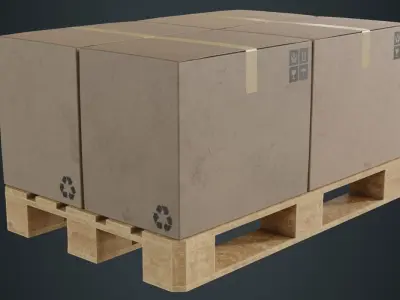 Pallet 2B Low-poly 3D model