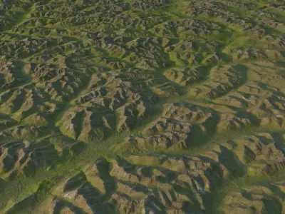 Gates of the Arctic - Massive 124 miles summer PBR Terrain Map 3D model