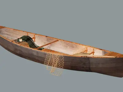 Old Fishing Boat-Lodka 3D Model 3D model