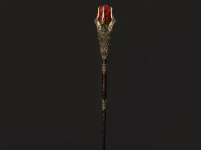 Staff 02 V2 Low-poly 3D model