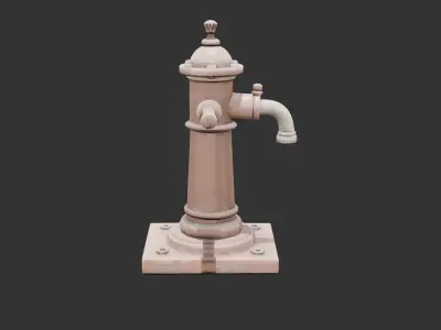 Old Rusty Water Pump Low-poly 3D model