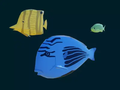 Fishes - Stylized Low-poly 3D model