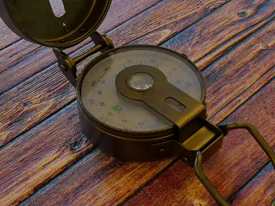 Old Lensatic Compass 3D model