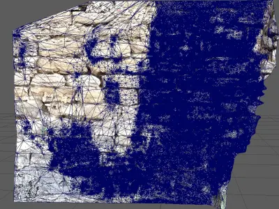 Ancient broken wall of castle 3D model