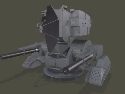 Ship Weapon System Kortik aka Kashtan Low-poly 3D model