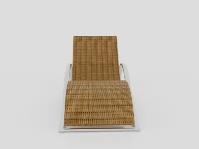 Honey brown Curved Woven chair Free 3D model