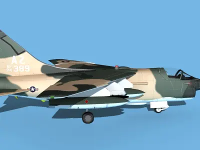 Chance Vought A-7E Corsair II V04 USAF 3D model