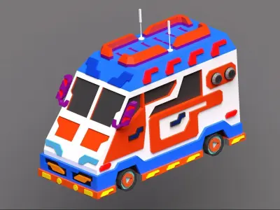 Scifi vehicles pack Low-poly 3D model