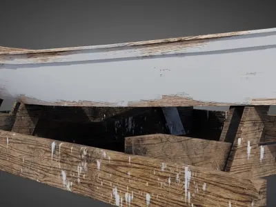 Medieval boatmaker props Low-poly 3D model