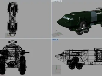 Landmaster armored vehicle on wheels Free 3D model