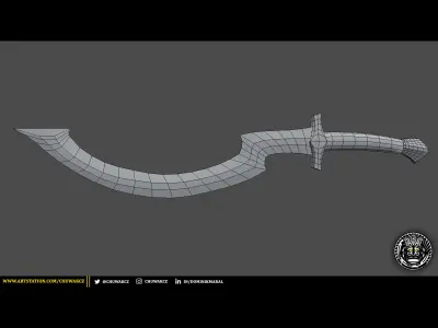Bronze Egyptian Khopesh Sword - PBR game ready 3d weapon Low-poly 3D model