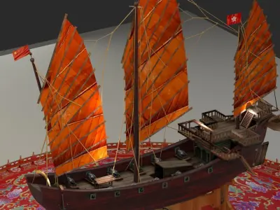 Chinese Junk ship 3D model