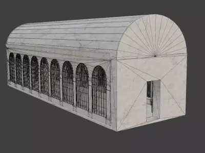 Marble corridor Low-poly 3D model