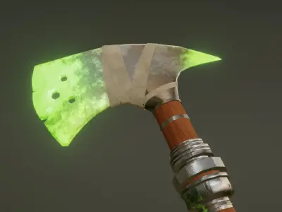 Poison Axe - Elemental Axe - Model 01 Low-poly 3D model