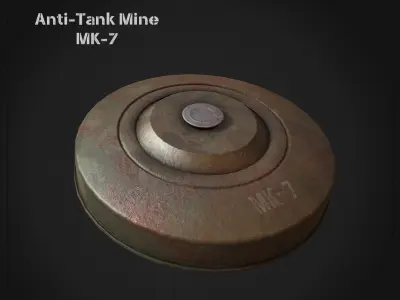 Anti-Tank Land Mine MK-7 Low-poly 3D model