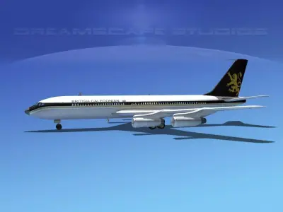 Boeing 707 British Caledonian 3D model
