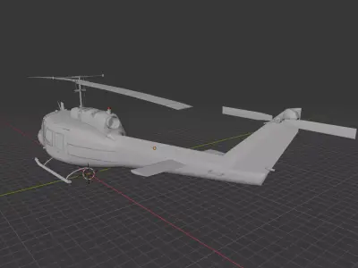Bell 212 UH-1N Twin Huey - High Detail Helicopter 3D print model