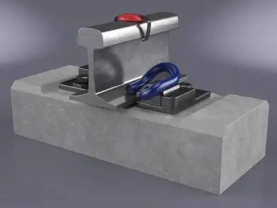 Railway Pyrotechnic Signal Mounted on Rail 3D model