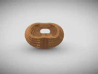 Organic Wooden Table  Low-poly 3D model