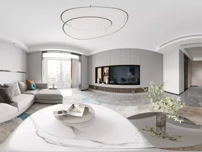 restaurant minimalist panoramic Modern 3D model