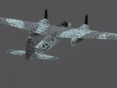 Focke-Wulf Ta 154 A 1 Moskito 3D Model German Night Fighter Low-poly 3D model