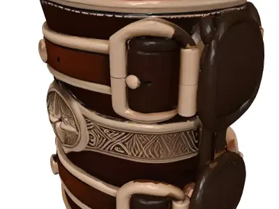 Ornate Fantasy Leather Bracer 3D model