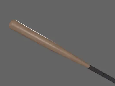 PBR Wooden Baseball Bat Low-poly 3D model