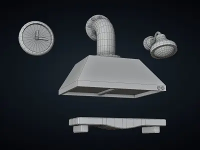 Kitchen Wall Appliances- Stylized Kitchen Pack - Part 10 Low-poly 3D model