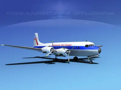 Douglas DC-7B Simmons Air Cargo 3D model