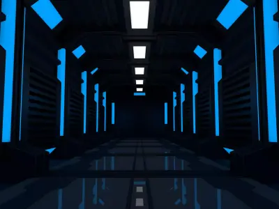 Sci Fi Corridor 3D model 186