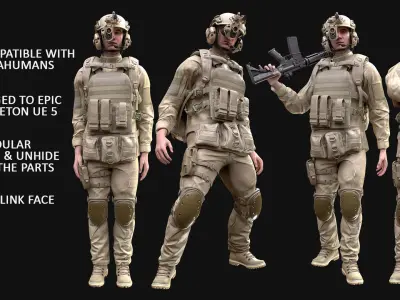 Soldier - Rigged Low-poly 3D model