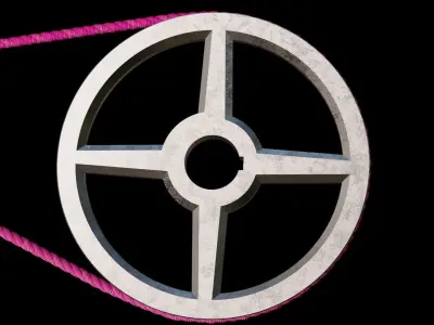 Mechanical Pulley Animated 3 3D model