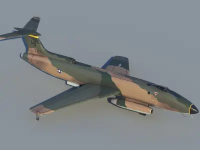 Martin XB-51 bomber Low-poly 3D model