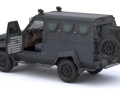 Alpine Armored CUDA Tactical SWATAPC Military Riot Police 3D model