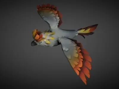 parrot1 cartoon 13 animation Low-poly 3D model