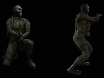 Stylized model of a soldier Low-poly 3D model