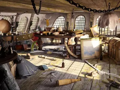 Render of the Captain cabin in very high quality 3D model