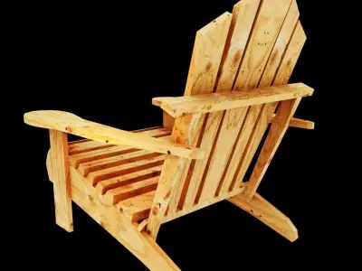 Deck Chair Low-Poly Game Ready Low-poly 3D model