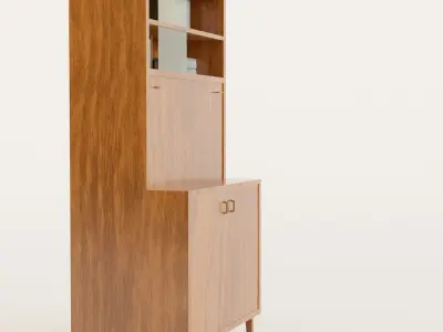 Soviet Style Wooden Cabinet Free 3D model