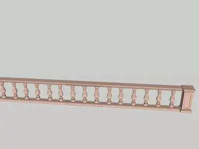 indian jodhpuri stone railing with balester 3D model