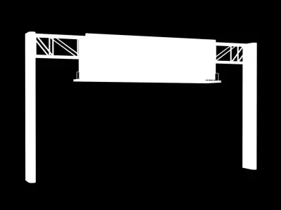 Billboard 4 Grey Low-poly 3D model