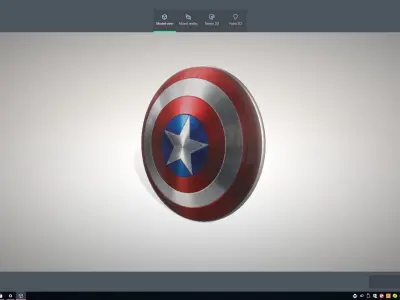 captian america sheeld Low-poly 3D model