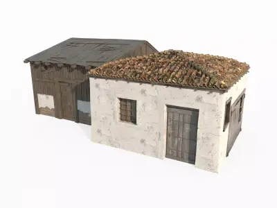 Medieval architectural warehouse 3D model