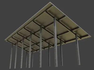 Solarmodule Version 4 - 23000mm Low-poly 3D model