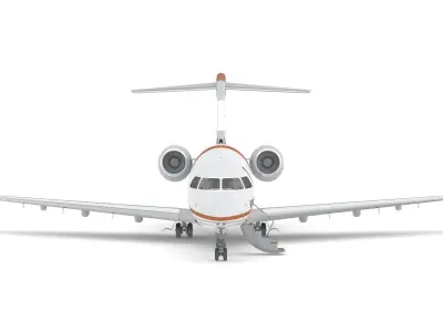 Bombardier Challenger 350 with Interior and Cockpit 3D model