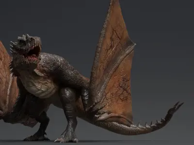 Dinosaur Wyvern Rex Model Low-poly 3D model