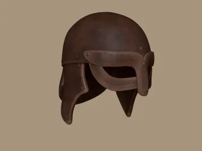 Leather Helmet - Medieval Character Design Low-poly 3D model