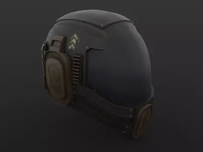 Sci-Fi Helmet Military Low-poly 3D model