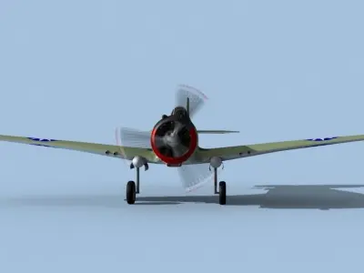 Curtiss H-75C Mohawk V14 China 3D model